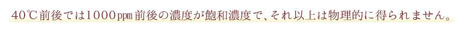 40℃で約1000ppm環境省指定の登録分析機関での証明